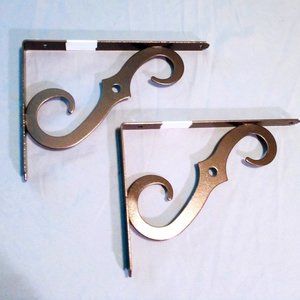 NEW WITH TAGS dark brass finish S shelf holders